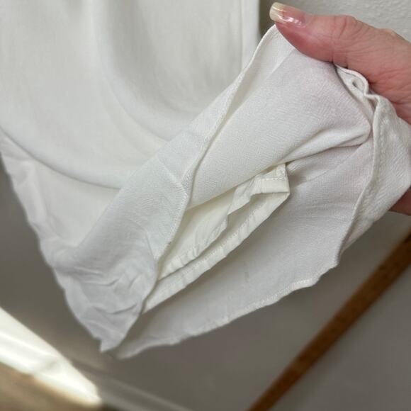 Acoa Off White Elastic Waist Pocketed Lined Flowy Pant XS - Picture 5 of 16